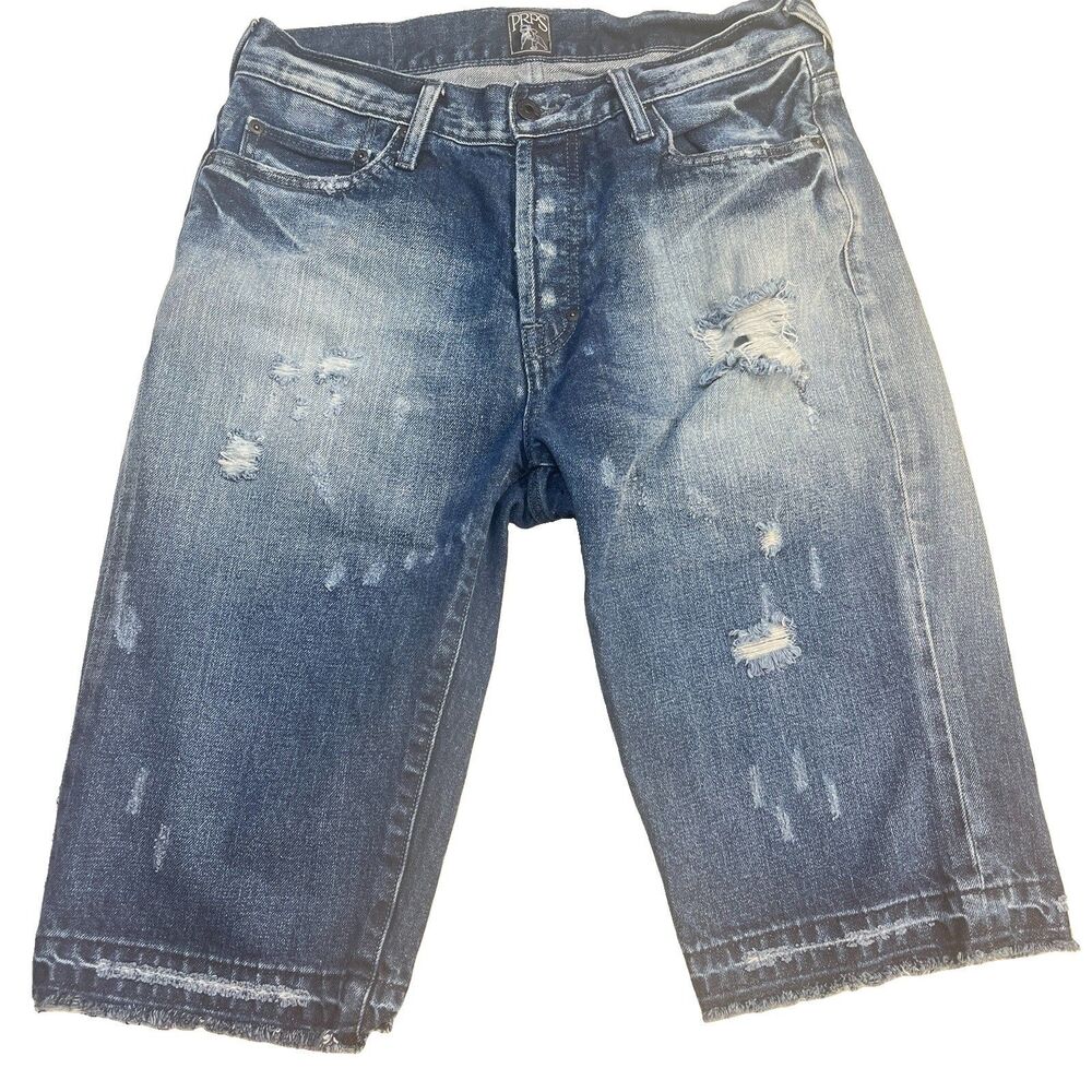 PRPS Goods & Co Challenger Distressed Denim Shorts Men's Size 30 Dark Wash Jorts